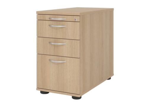 Pedestal Solid with HR pull-out, 2 Drawer(s), Oak/Oak