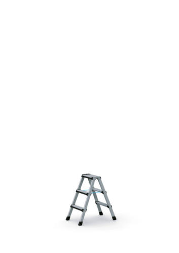 ZARGES Stepladder Comfortstep B with padded edges, 2 x 3 Checker plate steps with pad