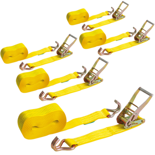 Lashing strap Profi with ratchet, tensile force 2,5 t, length x width 8000 x 50 mm