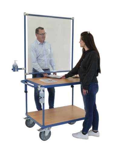 fetra Table trolley with infection control equipment 1000x700 mm, load capacity 600 kg, 2 Shelves