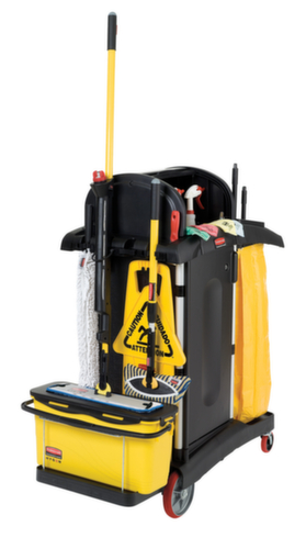 Rubbermaid Lockable cleaning trolley Hygen with bin liner