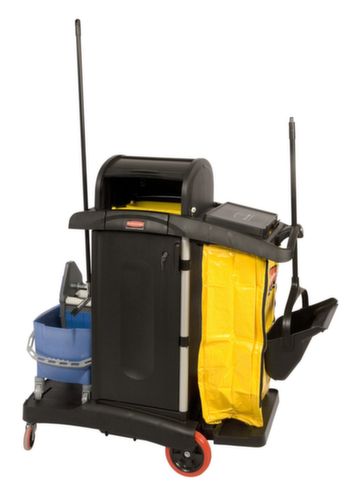 Rubbermaid Lockable cleaning trolley Hygen with bin liner