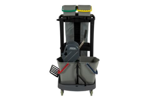 Cleaning trolley with 120-liter bag and mop press, 4x4 l/2x17 l Bucket in red/blue/green/yellow