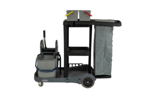 Cleaning trolley with 120-liter bag and mop press, 4x4 l/2x17 l Bucket in red/blue/green/yellow