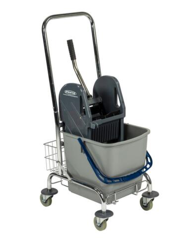 Wet mop trolley with mop press, 1x27 l Bucket in blue