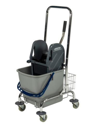 Wet mop trolley with mop press, 1x27 l Bucket in blue