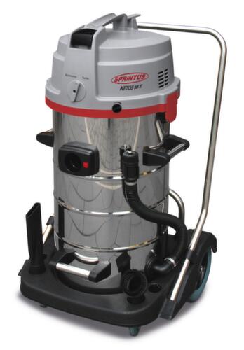 Extremely powerful wet and dry vacuum cleaner with two suction turbines