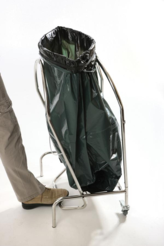 Bin bag stand with foot pedal, for 110-liter bags