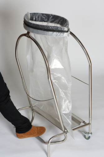 Bin bag stand with foot pedal, for 110-liter bags