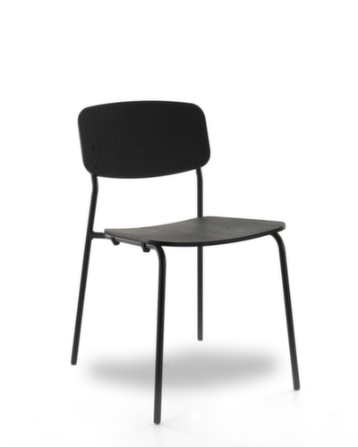 Wooden shell chair SIT-ON BB-4 with 4-legged frame, black