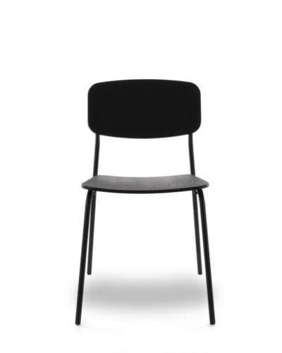 Wooden shell chair SIT-ON BB-4 with 4-legged frame, black