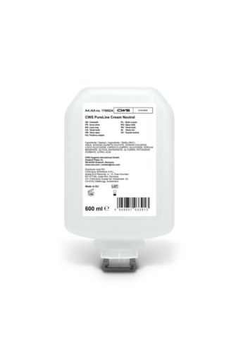 CWS Cream soap PureLine Cream Neutral, 0,6 l, Moisturizing and dermatologically tested
