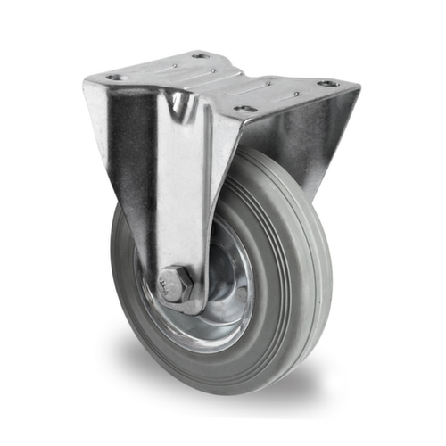 Cascoo Fixed castor, load capacity 205 kg, Solid rubber tires