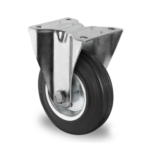 Cascoo Fixed castor, load capacity 75 kg, Solid rubber tires