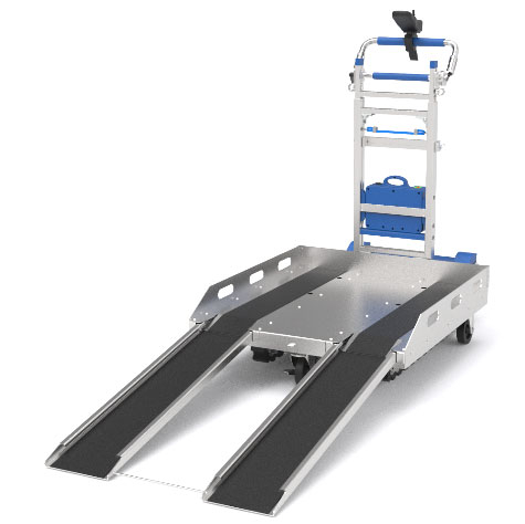 Access rails for electric stair climber