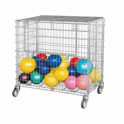 Foldable ball trolley with side loading flap, Load capacity 150 kg