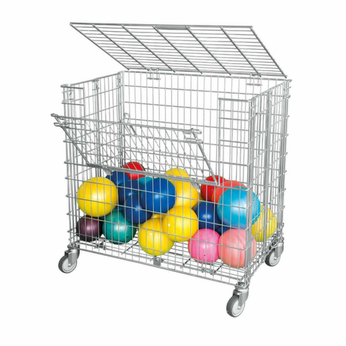 Foldable ball trolley with side loading flap, Load capacity 150 kg