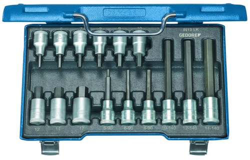 GEDORE IN 19 LKM Screwdriver set 1/2" 15-piece hexagon socket 5-17mm