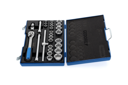 GEDORE 19 VMU-10 Socket set 1/2" 28-piece hexagonal 10-36 mm