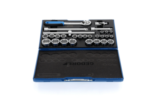 GEDORE 19 VMU-10 Socket set 1/2" 28-piece hexagonal 10-36 mm