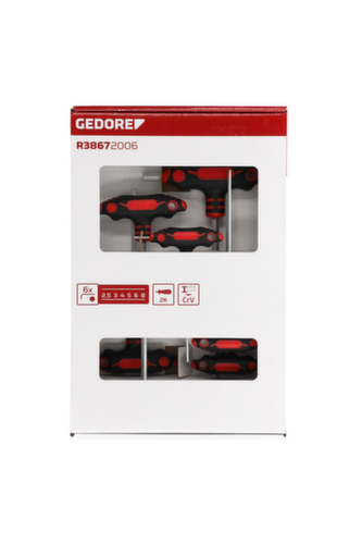 GEDORE R38672006 2C T-handle screwdriver set hexagon 2.5-8 mm