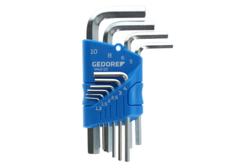 GEDORE H 42-10 Hex key L-wrench set in holder 10-piece 1.3-10 mm