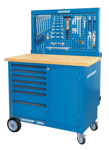 GEDORE BR 1504 0511 L Roller workbench with back panel