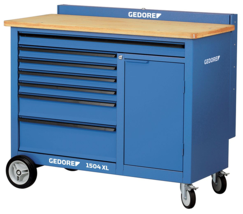 GEDORE 1504 XL Roller workbench 1.25 m wide with 7 drawers