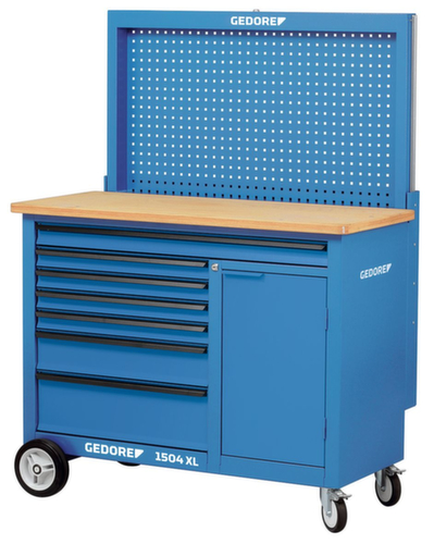 GEDORE 1504 XL Roller workbench 1.25 m wide with 7 drawers