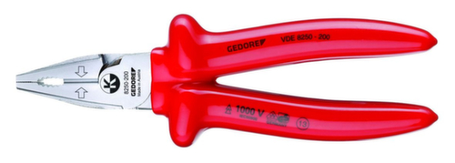 GEDORE VDE 8250-200 VDE power combination pliers with immersion insulation 200 mm