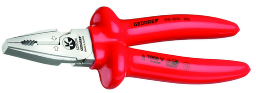 GEDORE VDE 8250-200 VDE power combination pliers with immersion insulation 200 mm