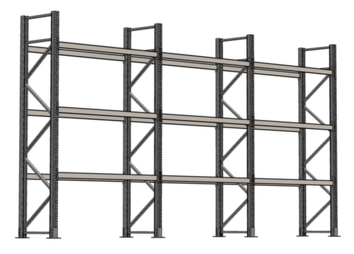 SCHULTE Pallet rack for 24 pallets, 5965 mm wide, 4 storage levels