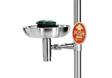 Body and eye shower with 2 fixed shower heads