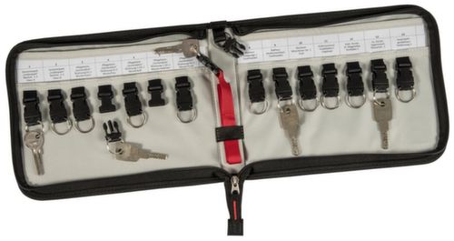 Polyester EICHNER key holder in black/red
