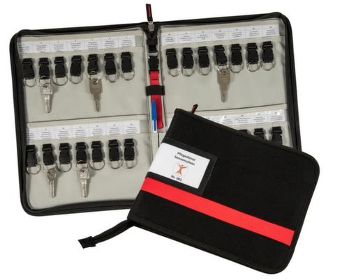 Polyester EICHNER key holder in black/red