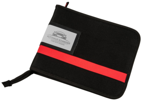 Polyester EICHNER key holder in black/red