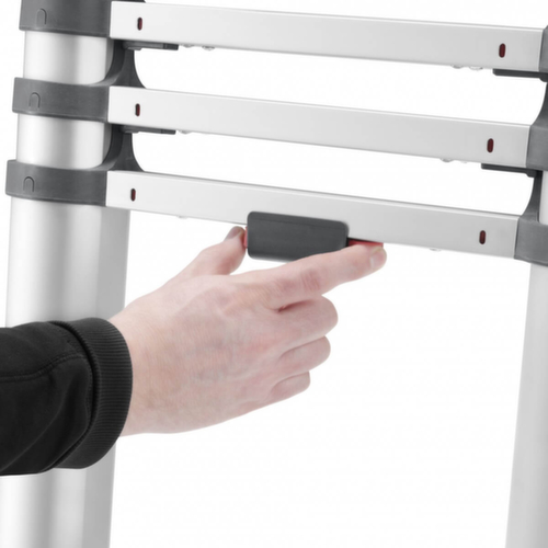 Hailo Telescopic single ladder FlexLine T80 with rungs