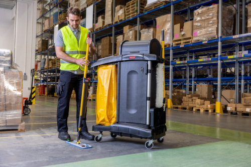Rubbermaid Lockable cleaning trolley Hygen with bin liner