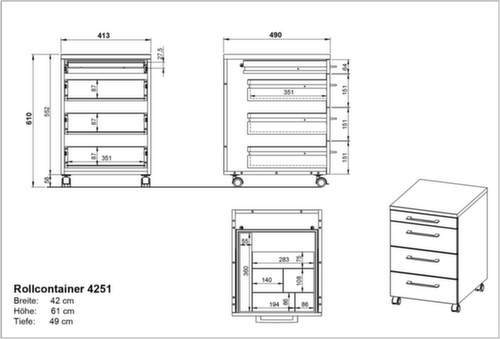 Mobile pedestal GW-PROFI 2.0