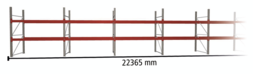 META Pallet rack MULTIPAL for 72 pallets, 22365 mm wide, 2 storage levels