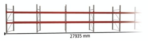 META Pallet rack MULTIPAL for 90 pallets, 27935 mm wide, 3 storage levels