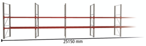 META Pallet rack MULTIPAL for 54 pallets, 25150 mm wide, 3 storage levels