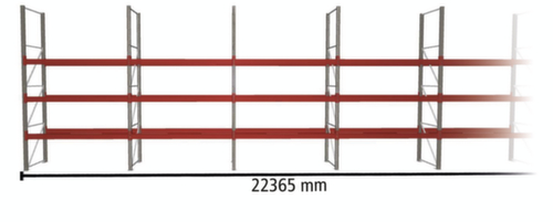 META Pallet rack MULTIPAL for 64 pallets, 22365 mm wide, 4 storage levels
