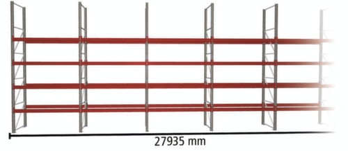 META Pallet rack MULTIPAL for 150 pallets, 27935 mm wide, 5 storage levels