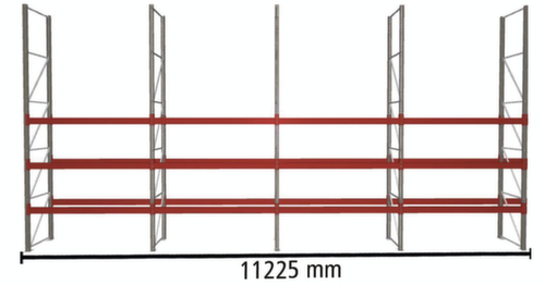 META Pallet rack MULTIPAL for 32 pallets, 11225 mm wide, 4 storage levels