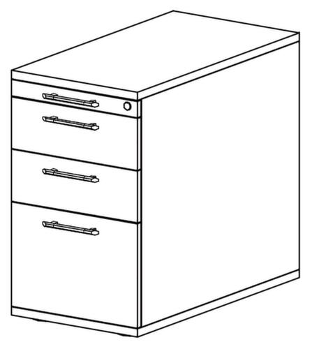 Pedestal Up and Down, 2 Drawer(s), Oak/Oak