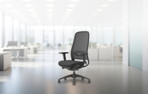 UDOBÄR Office swivel chair Orsa with 4D armrests, Mesh backrest, black
