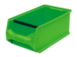 Open fronted storage box Grip with dimpled base, green, depth 350 mm, Polypropylene