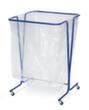 Mobile large volume bin liner stand for 600 liter bags, blue