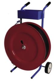 Mobile dispenser for PP strapping on large roll